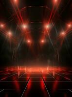 Ai Generative Backdrop Red Spotlights For Flyers, Banner and Backgrounds realistic image ultra hd high design photo