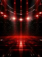 Ai Generative Backdrop Red Spotlights For Flyers, Banner and Backgrounds realistic image ultra hd high design photo