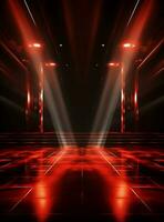 Ai Generative Backdrop Red Spotlights For Flyers, Banner and Backgrounds realistic image ultra hd high design photo