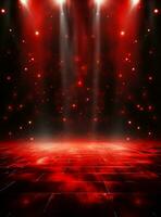 Ai Generative Backdrop Red Spotlights For Flyers, Banner and Backgrounds realistic image ultra hd high design photo