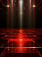 Ai Generative Backdrop Red Spotlights For Flyers, Banner and Backgrounds realistic image ultra hd high design photo