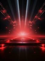 Ai Generative Backdrop Red Spotlights For Flyers, Banner and Backgrounds realistic image ultra hd high design photo