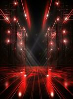 Ai Generative Backdrop Red Spotlights For Flyers, Banner and Backgrounds realistic image ultra hd high design photo
