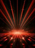 Ai Generative Backdrop Red Spotlights For Flyers, Banner and Backgrounds realistic image ultra hd high design photo