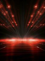 Ai Generative Backdrop Red Spotlights For Flyers, Banner and Backgrounds realistic image ultra hd high design photo