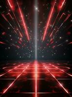 Ai Generative Backdrop Red Spotlights For Flyers, Banner and Backgrounds realistic image ultra hd high design photo