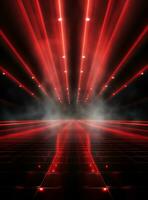 Ai Generative Backdrop Red Spotlights For Flyers, Banner and Backgrounds realistic image ultra hd high design photo