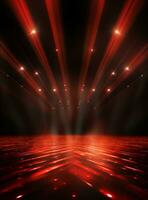 Ai Generative Backdrop Red Spotlights For Flyers, Banner and Backgrounds realistic image ultra hd high design photo