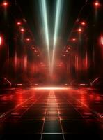 Ai Generative Backdrop Red Spotlights For Flyers, Banner and Backgrounds realistic image ultra hd high design photo