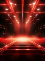 Ai Generative Backdrop Red Spotlights For Flyers, Banner and Backgrounds realistic image ultra hd high design photo