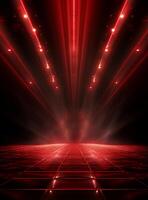 Ai Generative Backdrop Red Spotlights For Flyers, Banner and Backgrounds realistic image ultra hd high design photo