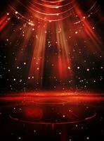 Ai Generative Backdrop Red Spotlights For Flyers, Banner and Backgrounds realistic image ultra hd high design photo