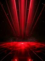 Ai Generative Backdrop Red Spotlights For Flyers, Banner and Backgrounds realistic image ultra hd high design photo