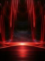 Ai Generative Backdrop Red Spotlights For Flyers, Banner and Backgrounds realistic image ultra hd high design photo