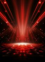Ai Generative Backdrop Red Spotlights For Flyers, Banner and Backgrounds realistic image ultra hd high design photo