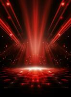 Ai Generative Backdrop Red Spotlights For Flyers, Banner and Backgrounds realistic image ultra hd high design photo