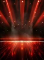 Ai Generative Backdrop Red Spotlights For Flyers, Banner and Backgrounds realistic image ultra hd high design photo