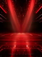 Ai Generative Backdrop Red Spotlights For Flyers, Banner and Backgrounds realistic image ultra hd high design photo