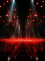 Ai Generative Backdrop Red Spotlights For Flyers, Banner and Backgrounds realistic image ultra hd high design photo