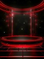 Ai Generative Backdrop Red Spotlights For Flyers, Banner and Backgrounds realistic image ultra hd high design photo
