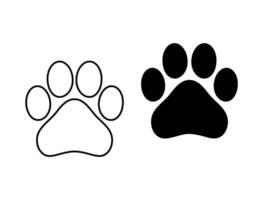 Dog Paw Print, Simple Solid Paw Silhouette, Paw Outline, Dog Symbol vector