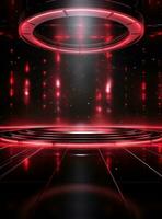 Ai Generative Backdrop Red Spotlights For Flyers, Banner and Backgrounds realistic image ultra hd high design photo