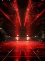 Ai Generative Backdrop Red Spotlights For Flyers, Banner and Backgrounds realistic image ultra hd high design photo