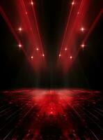 Ai Generative Backdrop Red Spotlights For Flyers, Banner and Backgrounds realistic image ultra hd high design photo