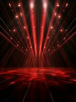 Ai Generative Backdrop Red Spotlights For Flyers, Banner and Backgrounds realistic image ultra hd high design photo