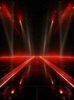 Ai Generative Backdrop Red Spotlights For Flyers, Banner and Backgrounds realistic image ultra hd high design photo