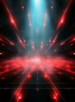 Ai Generative Backdrop Red Spotlights For Flyers, Banner and Backgrounds realistic image ultra hd high design photo