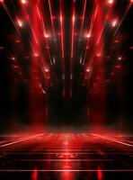 Ai Generative Backdrop Red Spotlights For Flyers, Banner and Backgrounds realistic image ultra hd high design photo