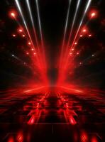 Ai Generative Backdrop Red Spotlights For Flyers, Banner and Backgrounds realistic image ultra hd high design photo