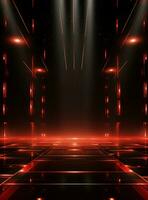 Ai Generative Backdrop Red Spotlights For Flyers, Banner and Backgrounds realistic image ultra hd high design photo