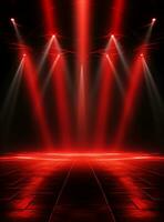 Ai Generative Backdrop Red Spotlights For Flyers, Banner and Backgrounds realistic image ultra hd high design photo