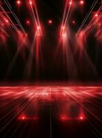 Ai Generative Backdrop Red Spotlights For Flyers, Banner and Backgrounds realistic image ultra hd high design photo