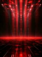 Ai Generative Backdrop Red Spotlights For Flyers, Banner and Backgrounds realistic image ultra hd high design photo