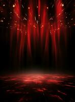 Ai Generative Backdrop Red Spotlights For Flyers, Banner and Backgrounds realistic image ultra hd high design photo