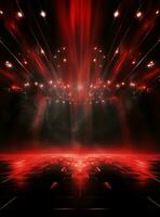 Ai Generative Backdrop Red Spotlights For Flyers, Banner and Backgrounds realistic image ultra hd high design photo