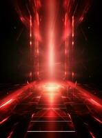 Ai Generative Backdrop Red Spotlights For Flyers, Banner and Backgrounds realistic image ultra hd high design photo