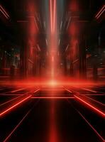 Ai Generative Backdrop Red Spotlights For Flyers, Banner and Backgrounds realistic image ultra hd high design photo