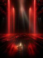 Ai Generative Backdrop Red Spotlights For Flyers, Banner and Backgrounds realistic image ultra hd high design photo