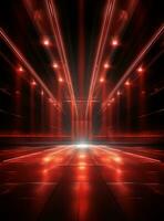 Ai Generative Backdrop Red Spotlights For Flyers, Banner and Backgrounds realistic image ultra hd high design photo