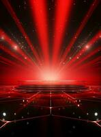 Ai Generative Backdrop Red Spotlights For Flyers, Banner and Backgrounds realistic image ultra hd high design photo