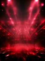 Ai Generative Backdrop Red Spotlights For Flyers, Banner and Backgrounds realistic image ultra hd high design photo