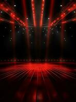 Ai Generative Backdrop Red Spotlights For Flyers, Banner and Backgrounds realistic image ultra hd high design photo