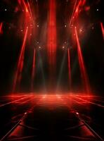 Ai Generative Backdrop Red Spotlights For Flyers, Banner and Backgrounds realistic image ultra hd high design photo