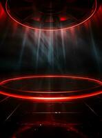 Ai Generative Backdrop Red Spotlights For Flyers, Banner and Backgrounds realistic image ultra hd high design photo