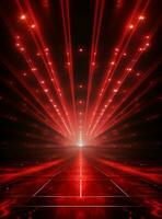 Ai Generative Backdrop Red Spotlights For Flyers, Banner and Backgrounds realistic image ultra hd high design photo