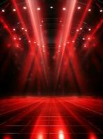 Ai Generative Backdrop Red Spotlights For Flyers, Banner and Backgrounds realistic image ultra hd high design photo